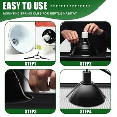 Mounting Spring Clips for Reptile Habitat Lighting Domes, Fits most reptile l…