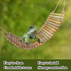 Reptile Bamboo Climbing Bridge,Lizard Ladder Hammock Bridge Bearded Dragon Ha…