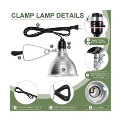 Macarrie 12 Pack Clamp Lamp Light with Aluminum Reflector, 6ft SPT-2 18awg Co…