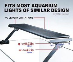 Metal Aquarium Light Riser & Holder – Adjustable Clamp Kit (2pcs), Max 0.9″ G…