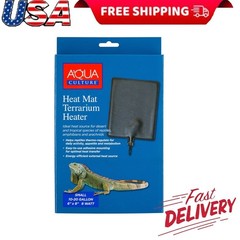 Heat Mat Terrarium Heater Small 10-20 Gallon 8 Watts Energy Efficient Reptiles