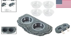 Magnetic Reptile Food & Water Feeder with Natural Look – Perfect for Terrariums