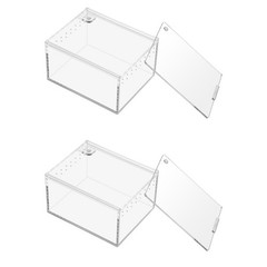 2 PCS Transparent Container Jumping Spider Box Glass Reptile Tank