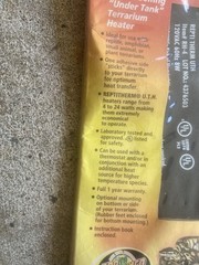 Zoo Med ReptiTherm U.T.H. Under Tank Heater RH-4 for 10-20 Gallon Terrarium
