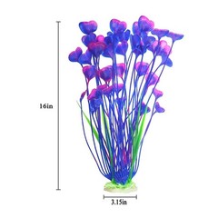 Artificial Aquarium Plants, Purple, 16 inch, 2 Pack | Plastic, Fish Tank Deco…