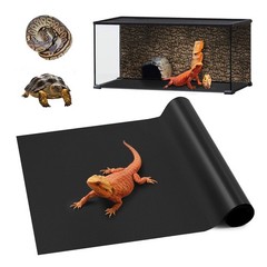 Bearded Dragon Tank Accessories, Reptile Carpet Bedding, 18×72″ Black