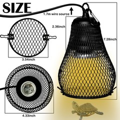 Reptile Heat Lamp,Reptile Light Heater Guard Basking Heater Lamp with Guard
