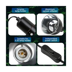 Reptile Light Fixture, 5.5 inch Optical Reflection Deep Dome He… FAST USA SHIP