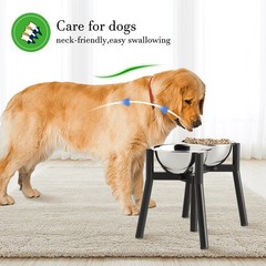 Adjustable Dog Bowl Stand Large Medium Breeds 11 Inch Tall 2in1 Design
