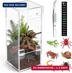 No Assembly 3mm Thick Acrylic Jumping Spider Enclosure,Magnetic Closure Front Do