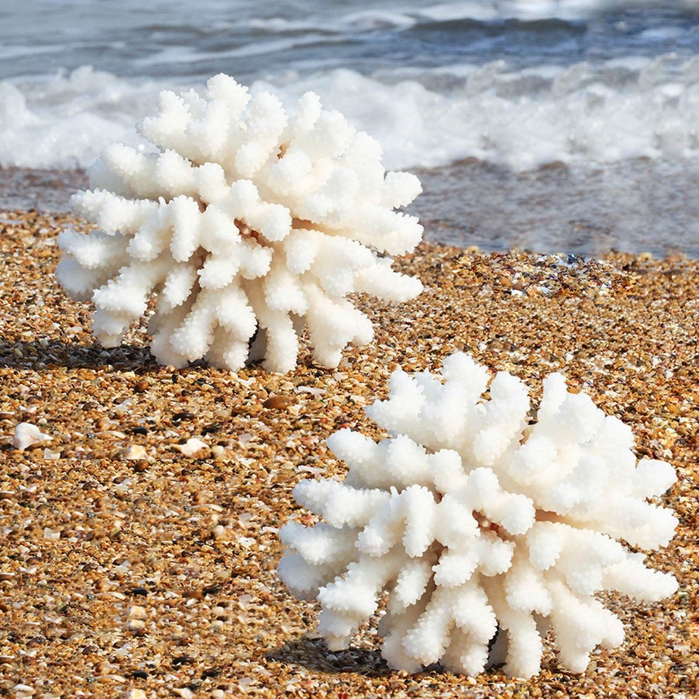 Besimple Pack of 2 Artificial Coral Ornament, Aquarium Resin Coral Decor Unde…