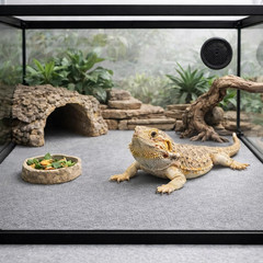 47 x 24 Large Reptile Carpet Terrarium Liner Bedding Reptile Substrate Mat Tan