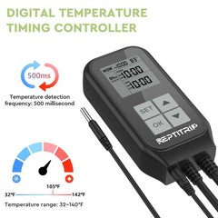 Reptile Thermostat & Light Timer for Temperature Control, Day-Night Timer, 10A 1