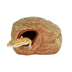 Gecko Hide Cave, 2 in 1 Snake Reptile Hideout for Hide & Rest & Breed & Feedi…