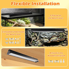 T5 UVB Reptile Light Fixture Combo Kit 8W 10.0 – Complete HO UVB Light for Repti