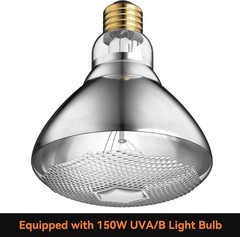 Reptile Light Fixture 7Inch Deep Dome 3/6/12 Timer Infrared Heat Lamp Max 150W