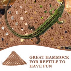 Reptile Cage Hammock Brown Cotton Rope Pet Bed Hanging for Lizards and Snakes
