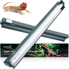 T8 Reptile Light Fixture Combo Kit 17W Green Light 10.0 UVB Fluorescent Tube for