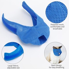 3 PCS Breathable Mesh Cat Muzzles Grooming Restraint Anti Bite Scratching