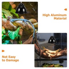 2Sets Black Reptile Heat Lamp Shade with Safe Antiscald Dome for Terrarium Heat