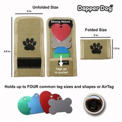 Dapper Dog Pet Tag Silencer – Ballistic Nylon (Black with Blue Paw Print)