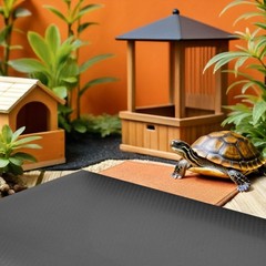 3Pcs Reusable Eva Reptile Carpet Mat Black Soft Flooring for Pet Terrariums