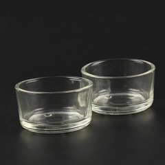 4Pcs Durable Glass Pet Reptile Feeder Bowls Clear Food and Water Dish