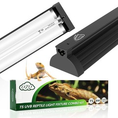 QZQ T5 UVB Reptile Light Fixture Combo Kit 8W, 10.0 UVB Light for Reptiles, T…