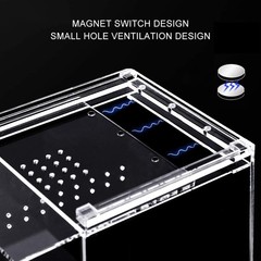 NANEEZOO Magnetic Acrylic Reptile Cage, 6″x6″x9″ Tall Enclosure Transparent R…
