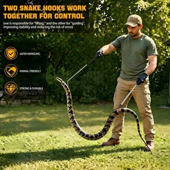 2pcs Snake Hook Set, Heavy Duty Snake Catcher Stainless Steel Snake Handling …