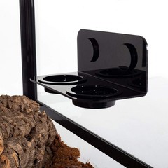 WACOOL Magnetic Reptile Ledge, Acrylic Gecko Feeding Ledge with 6PCS Black