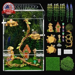 Jumping Spider Enclosure Starter Kit,Escape Proof Forest Terrarium | Praying Man