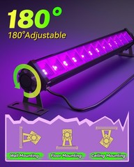 2 Pack 42W LED Black Light Bar, Blacklight with 6FT Cord+Switch+Plug, Purple