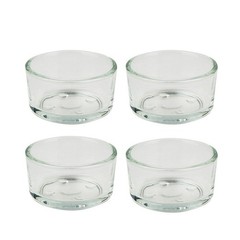 4Pcs Pet Reptile Feeder Glass Bowls Durable Transparent Food Water Cup