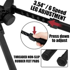 360 Degrees Swive Adjustable Bipod with Quick Detach Lever, Six Adjustable He…