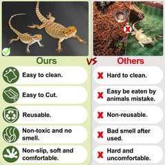 24 × 118″ Large Reptile Carpet,Bearded Dragon Tank Accessories,Reptile Mat, Leop