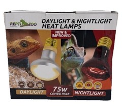 75W Reptile Heat & Nightlight Bulb Combo – Daylight + Night Lamps