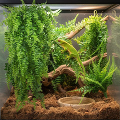 Reptile Plants Hanging Fake Vines Boston Climbing Terrarium Plant with Suction C