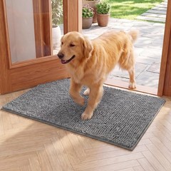 FUNMAT Dog Door Mat for Muddy Paws, 36″ x 24″, Absorbs Moisture and Dirt, Che…