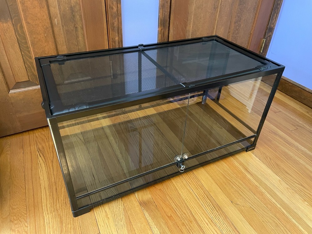 50 Gallon Glass Reptile Terrarium with Front Opening Doors