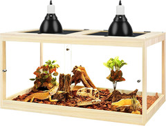 Reptile Tank, 65 Gallon Beard Dragon Tank, Tempered Glass Reptile Encloure and S