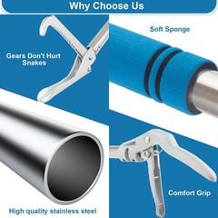 Snake Grabber Reacher Tool, 69″ Snake Catcher Tongs Long Handle Heavy Duty Re…