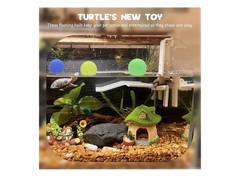 Turtle Tank Accessories Set Detachable Shell Cleaning Brush & 3 Floating Balls