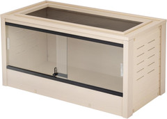 ECOFLEX 36″ Reptile Habitat w/ Sliding Glass Doors Maple/Black/Grey Medium