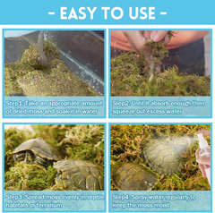 7 OZ Premium Sphagnum Moss for Reptiles- 10QT Natural Live Moss Reptile Moss Bed