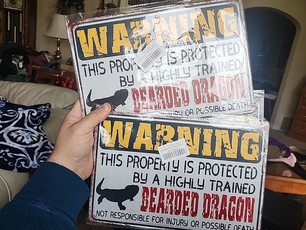 Lot Of 3 Beware Of Bearded Dragon Sign Reptile Dragons Bearded Dragon…
