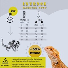 Reptile Heat Lamp 2-Pack 75W Basking Bulb Light for Reptiles UVA Daylight Bas…