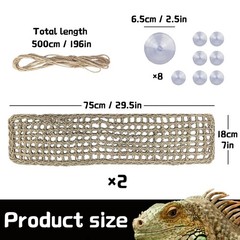 2 Pieces Bearded Dragon Hammock Large, 30″ x 7″ Reptile Hammock, Lizard Hammo…