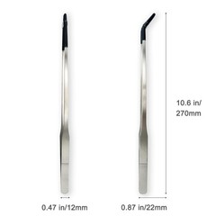 2 PCS Long 10.6″ Stainless Steel Reptile Feeding Tongs with Rubber Tip, Strai…