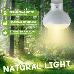 Reptile Heat Lamp Bulbs, Simulate Natural Sunlight Heat Light Bulb, 2 Pack 10…